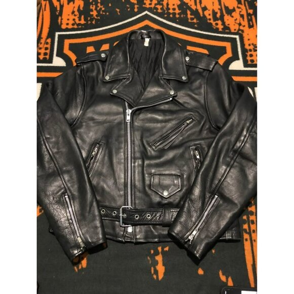 VTG Rebel Style Jacket Size 48 Men's Resistant Leather - Picture 4 of 7